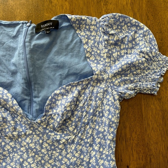 Bardot Light Blue Floral Midi Dress Size S - Picture 6 of 11
